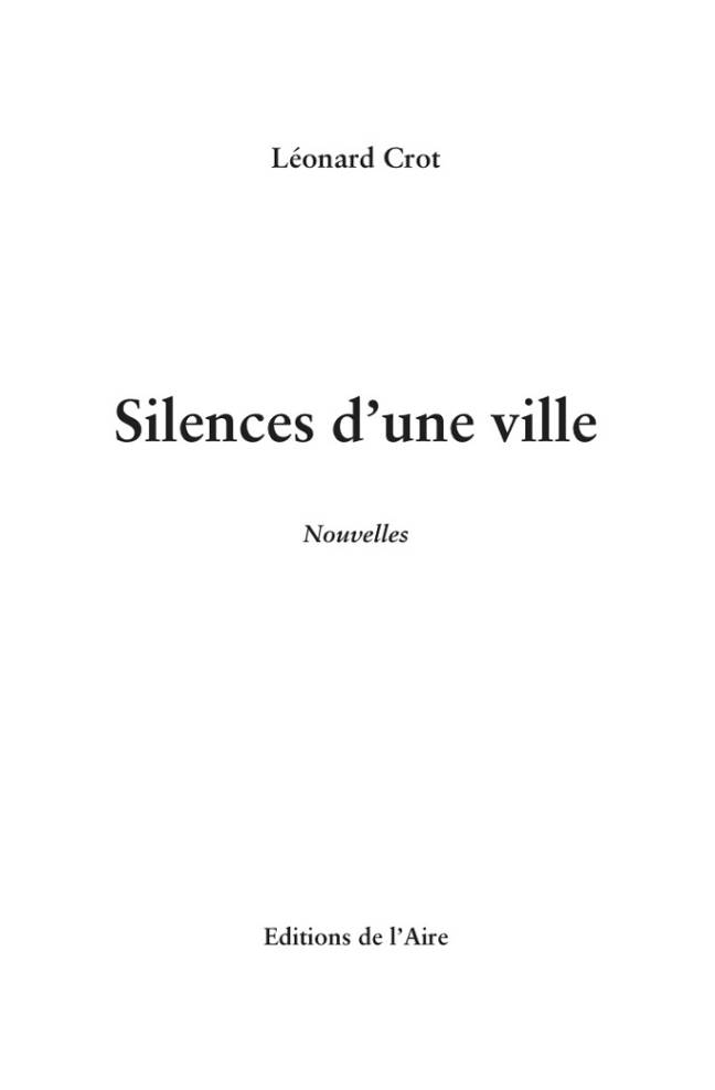 Silences d'une ville